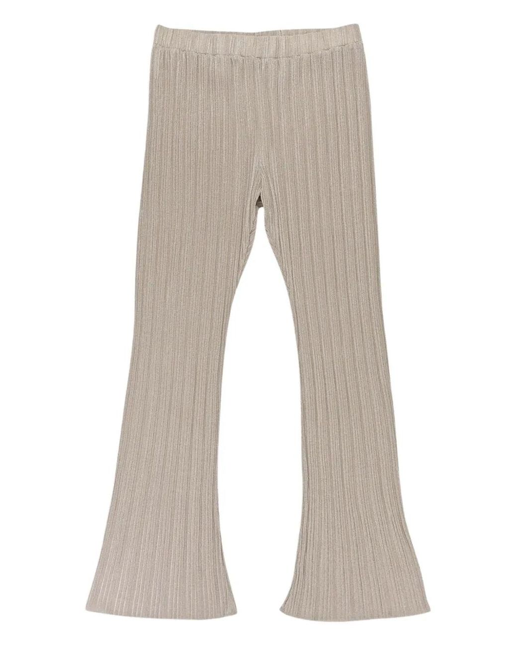 CALLIPYGIAN Natural Lurex Flared Trousers