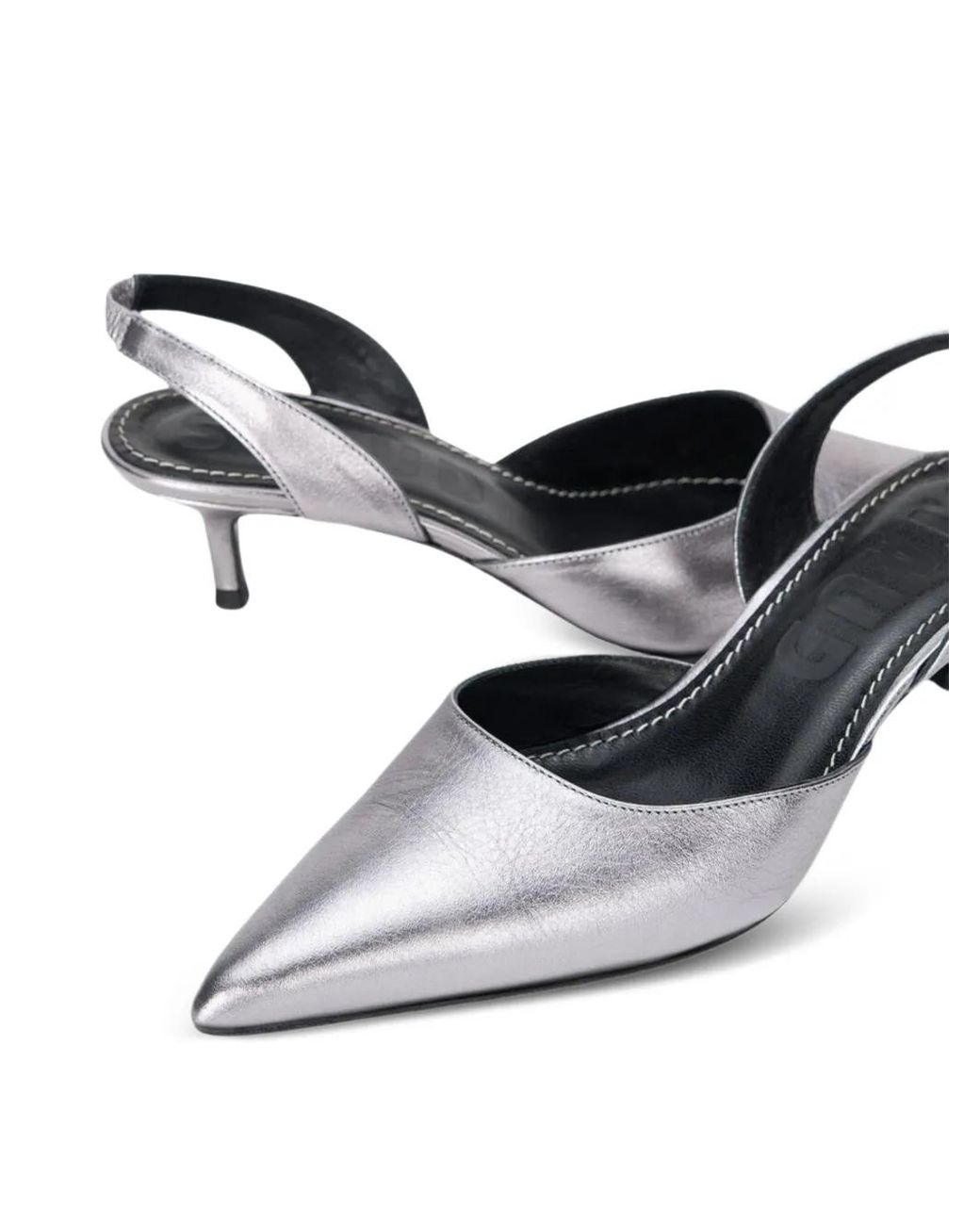Staud White Sebastian Slingback Pumps