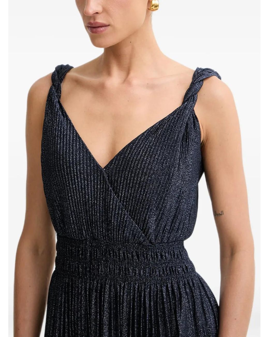 Morgan Black Pleated Maxi Dress