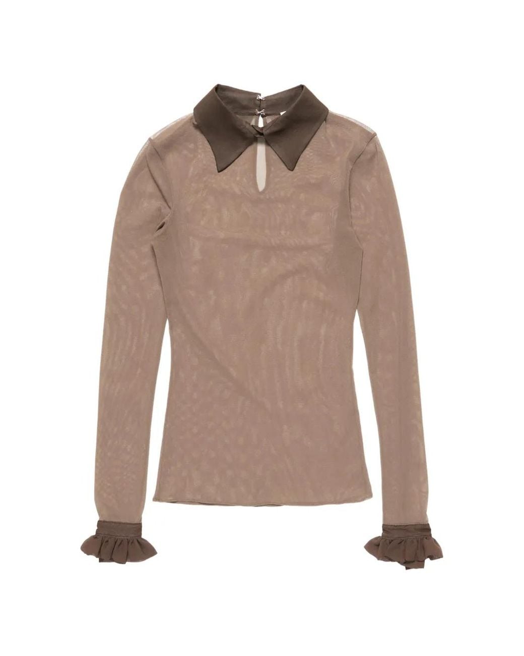 Acne Brown Sheer Nylon Shirt