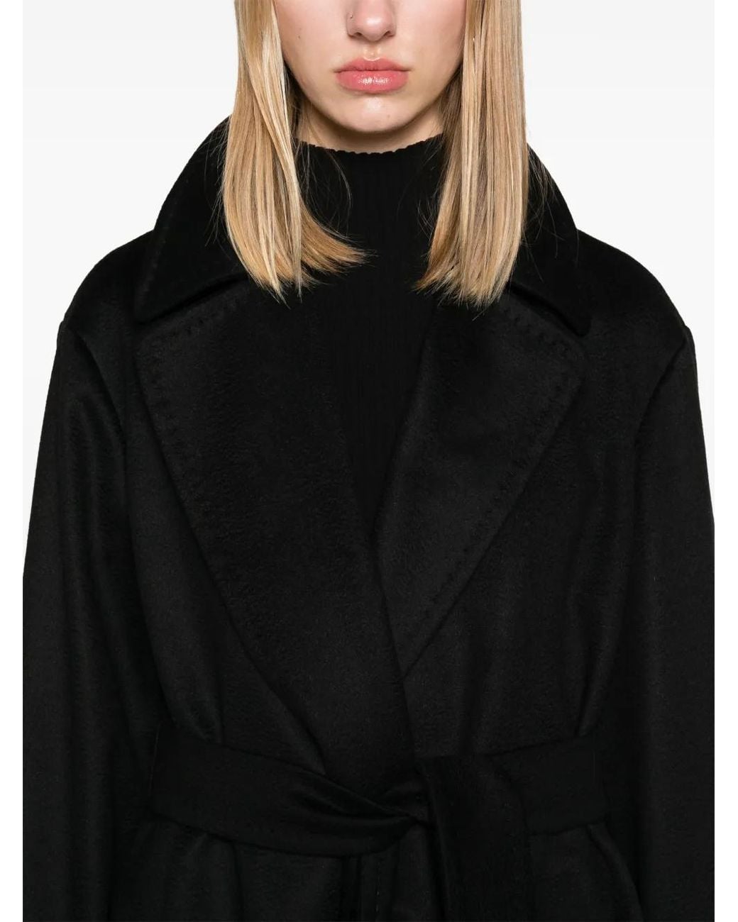 Abrigo Dravenna Con Cinturón Max Mara de color Black
