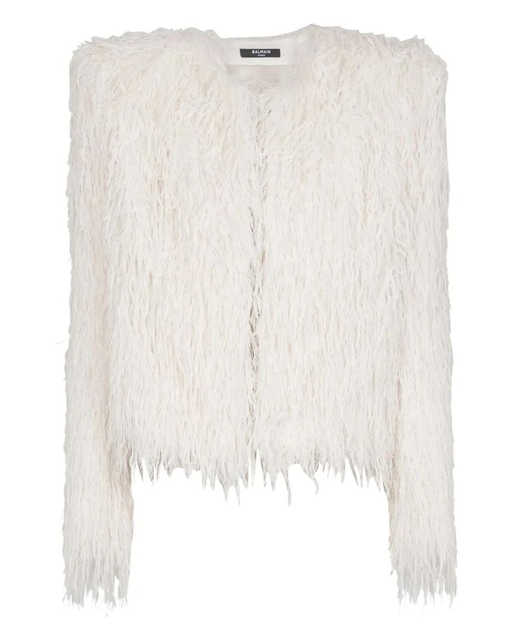 Balmain White Fringed Jacket