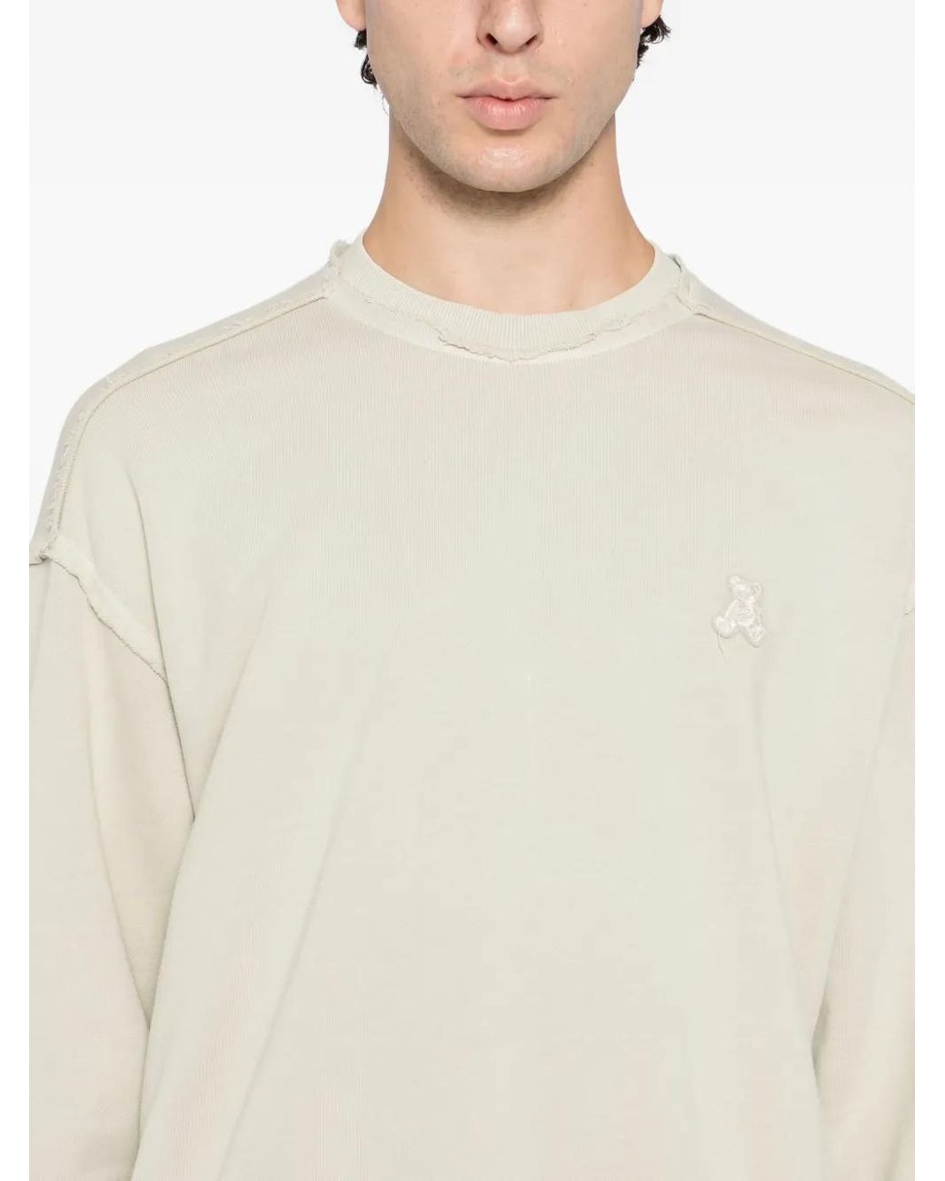 Izzue White Bear Motif Sweater for men