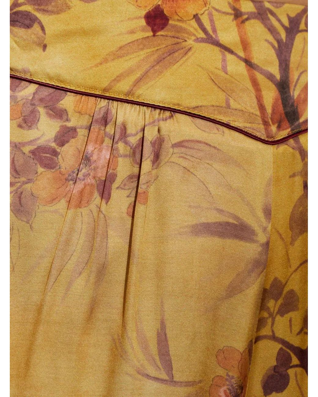 Forte_forte Metallic Botanical-Motif Wide-Leg Trousers