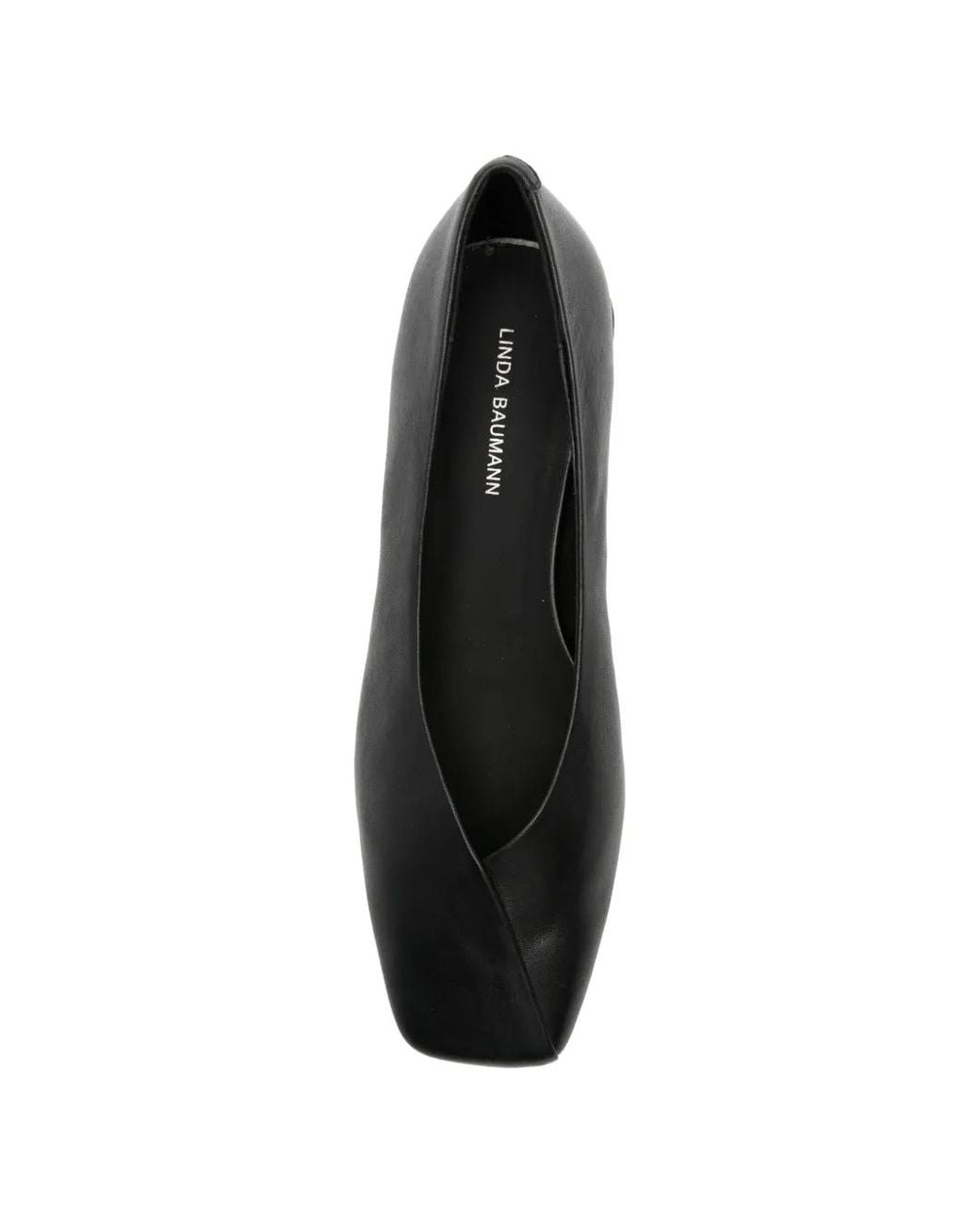 Linda Baumann Black Square-Toe Block-Heel Pumps