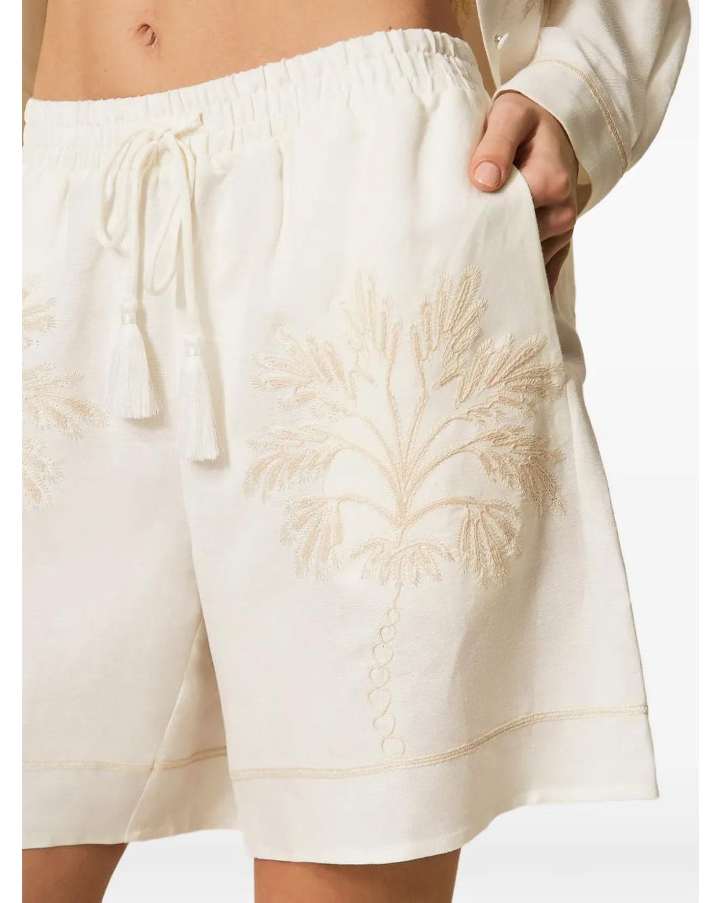 Twinset White Drawstring-Fastening Shorts
