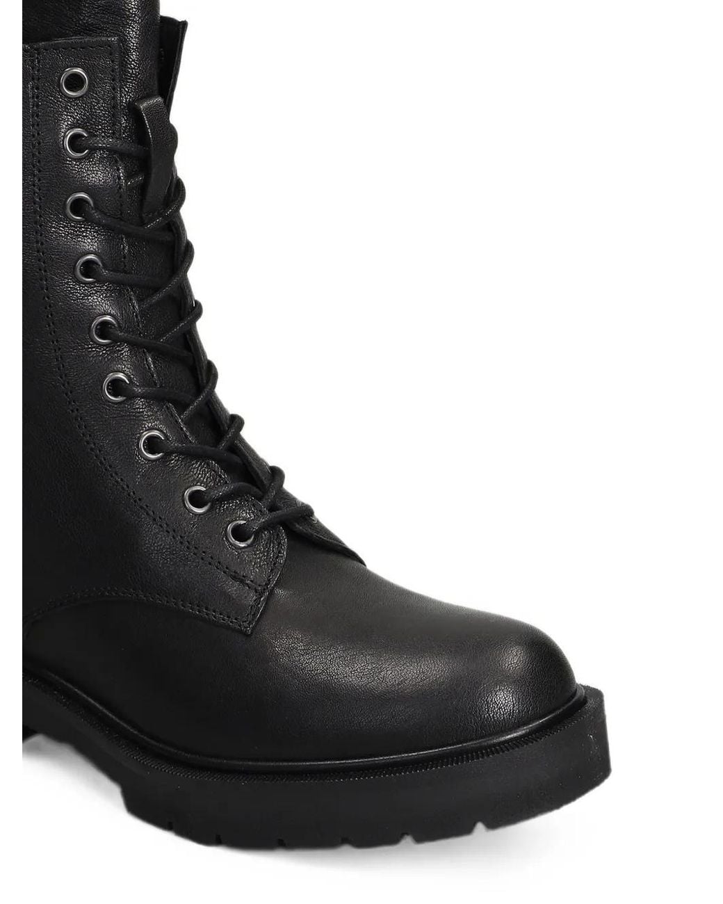 Julie Dee Black Lace-Up Combat Boots