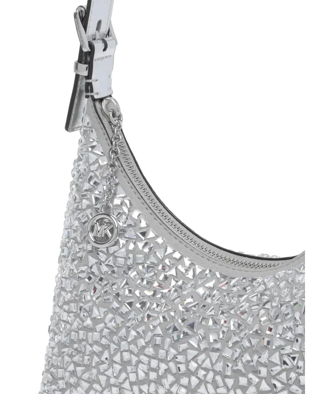 MICHAEL Michael Kors Gray Crystal-Embellished Shoulder Bag