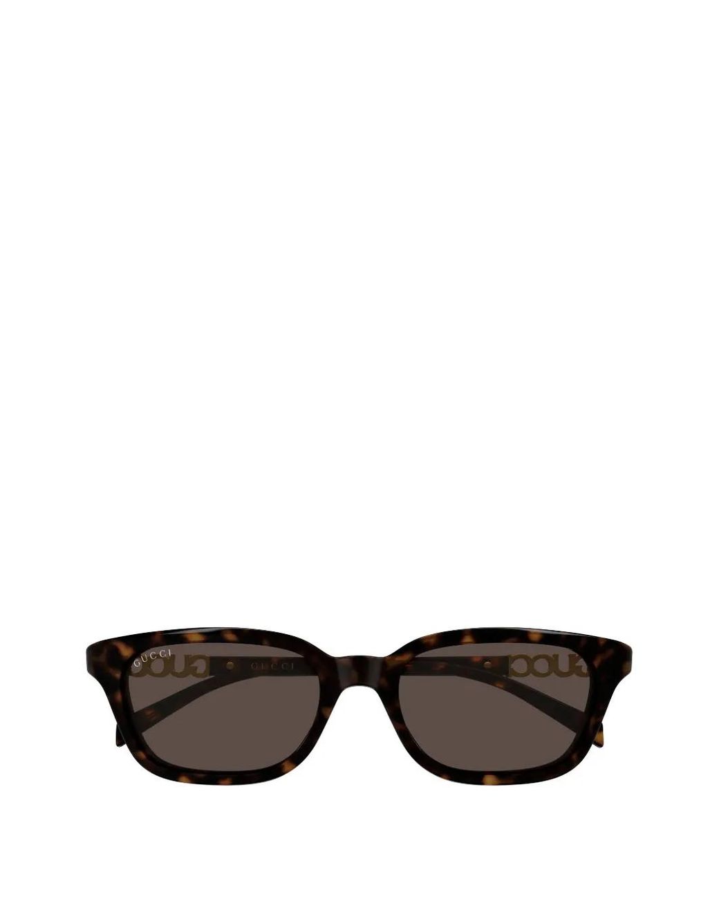 Gucci Black Tortoiseshell-Effect Logo-Plaque Sunglasses