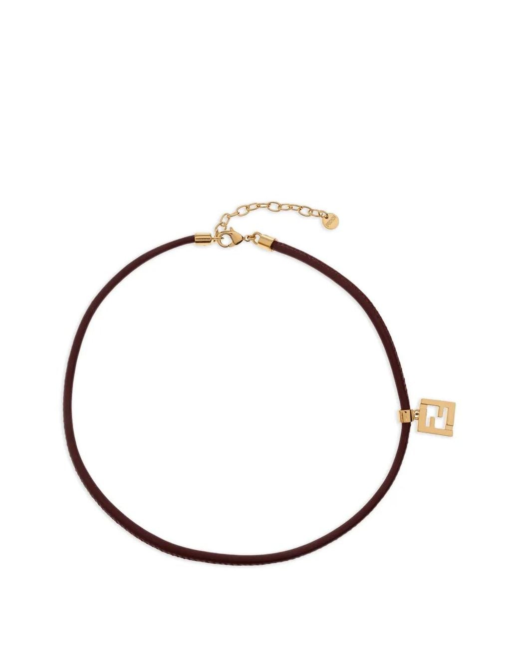 Fendi Metallic Bracelet En Cuir À Logo Ff