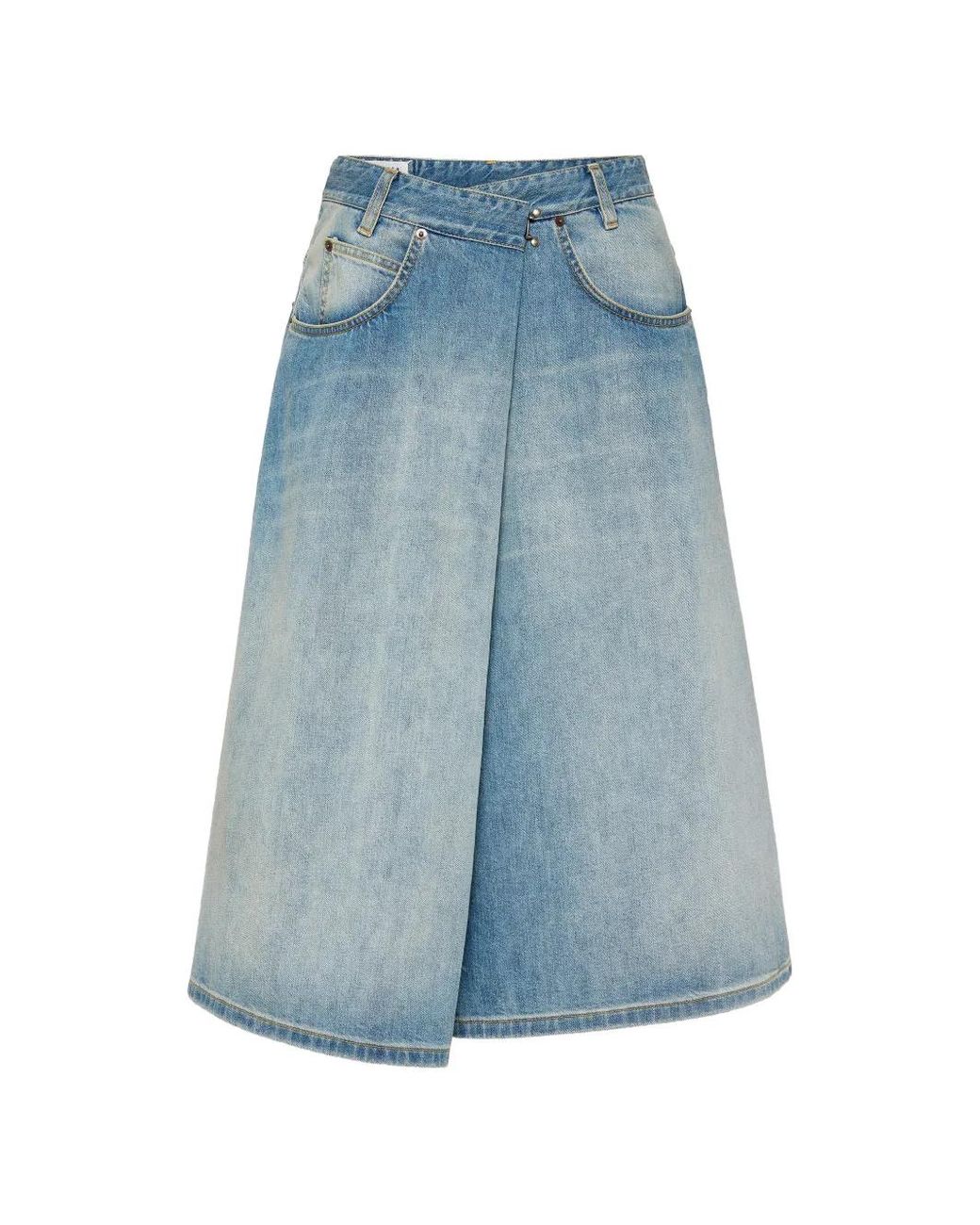 Maison Margiela Blue Wrap-Style Denim Skirt