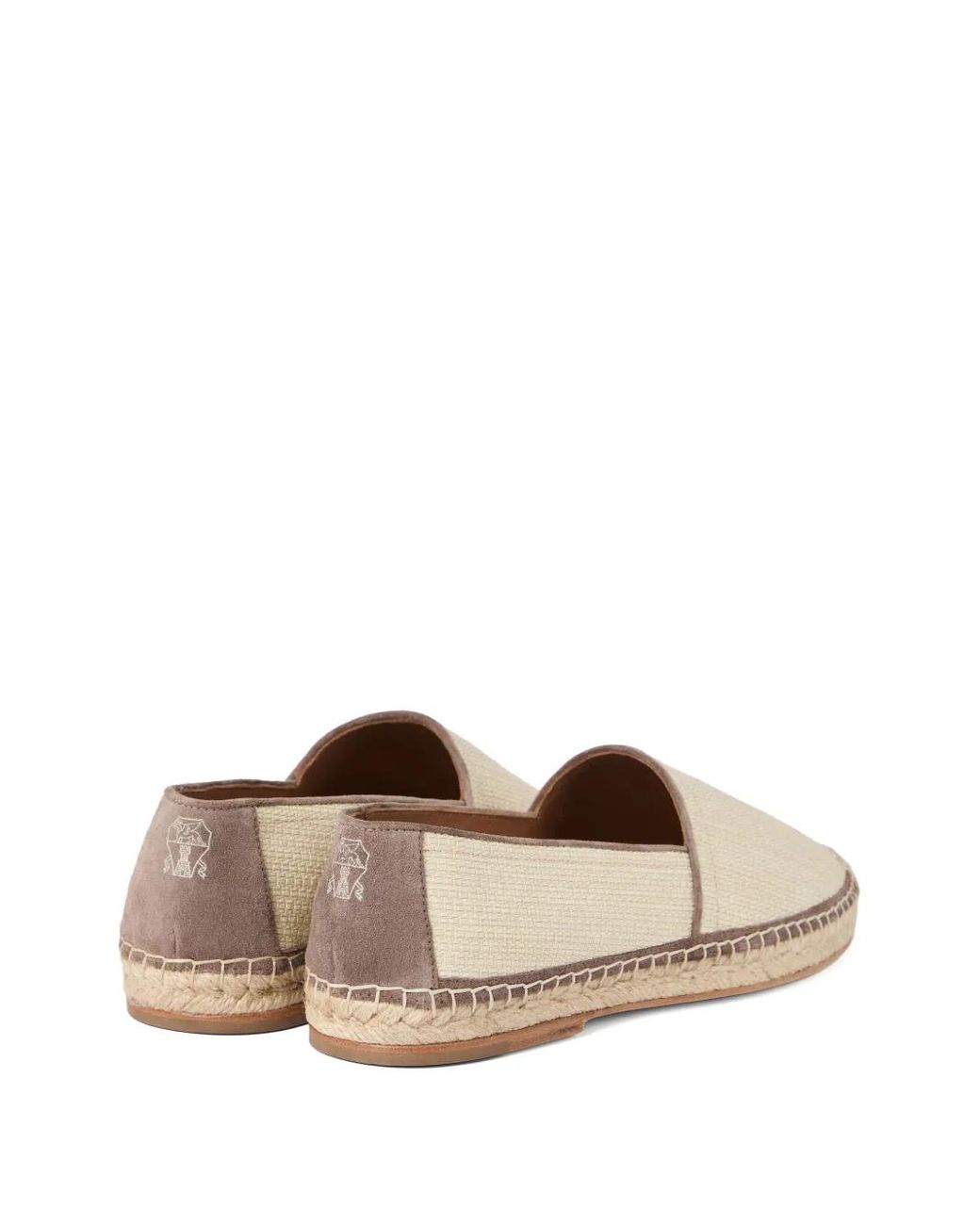Brunello Cucinelli Natural Raffia And Leather Espadrilles for men