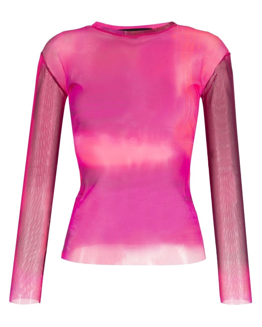 PAULA CANOVAS DEL VAS Long-sleeved Mesh Top in Pink | Lyst
