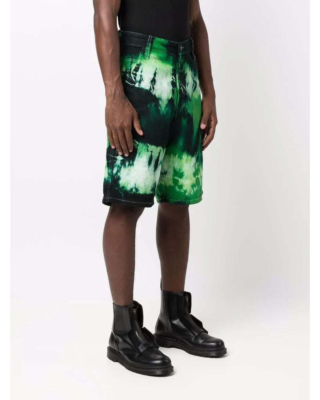 AMI Green Ami Paris Alex Fit Tie-dye Shorts