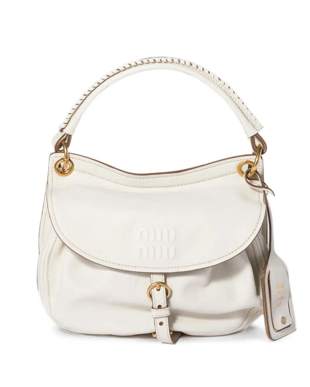 Miu Miu White Rendez-Vous Nappa Leather Bag
