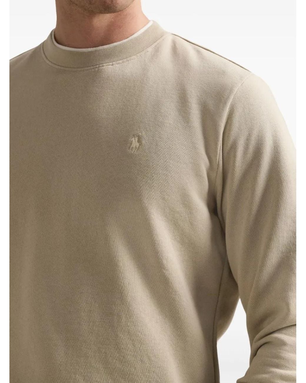 Polo Ralph Lauren White Round Neck Classic Sweatshirt for men