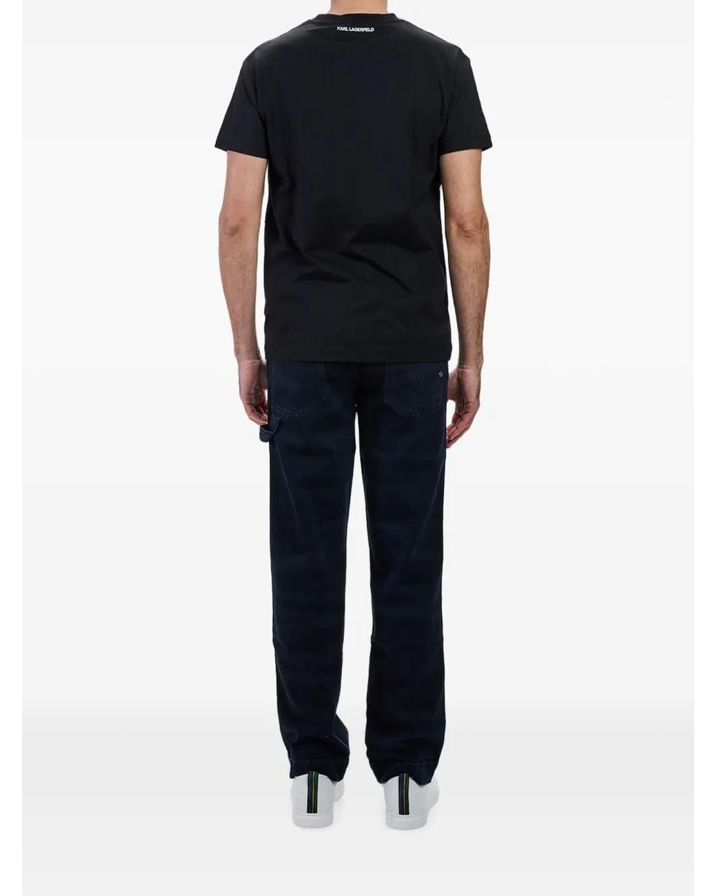 Karl Lagerfeld Black Karl & Choupette-Graphic T-Shirt for men