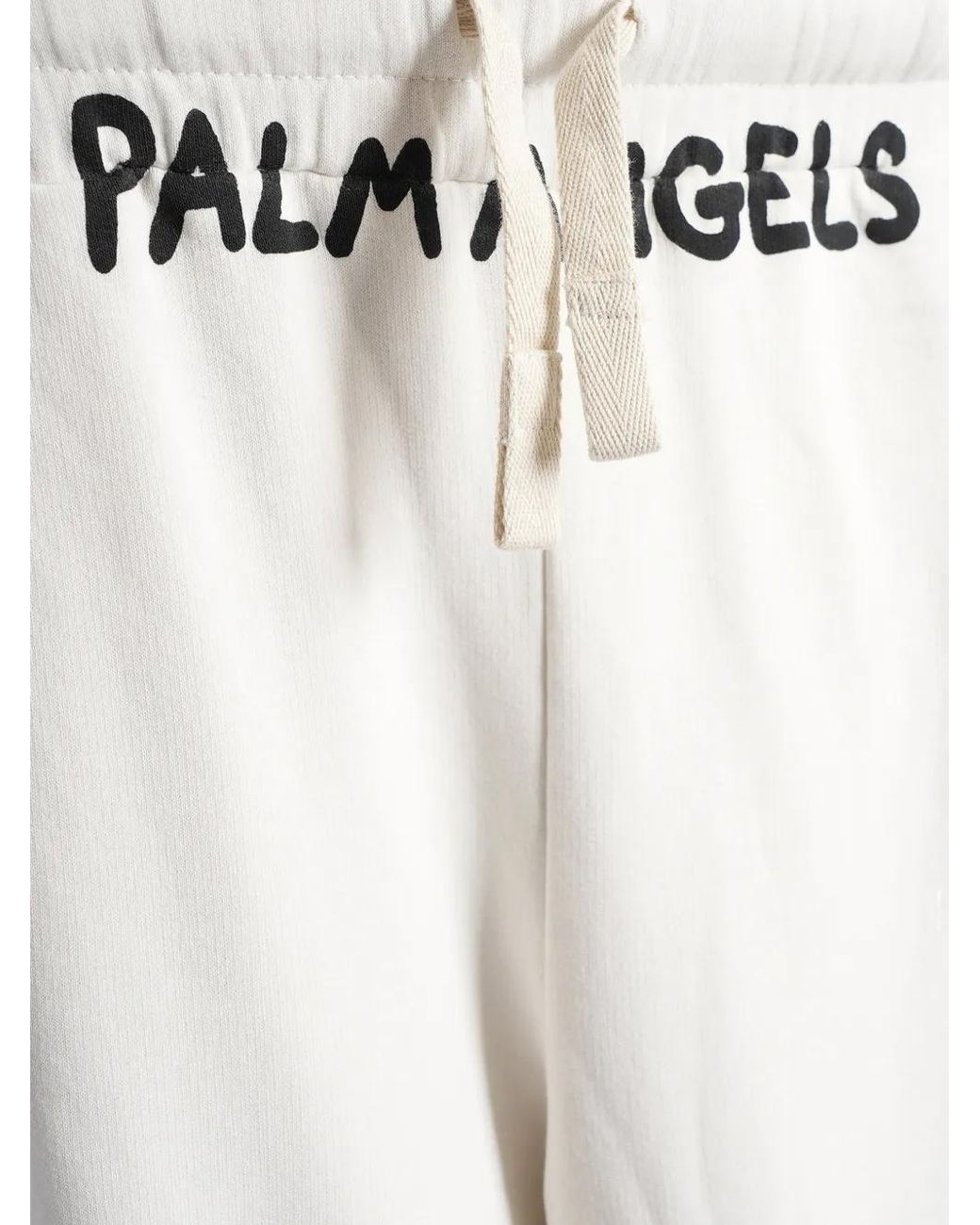 Palm Angels White Logo-Print Drawstring Track Pants