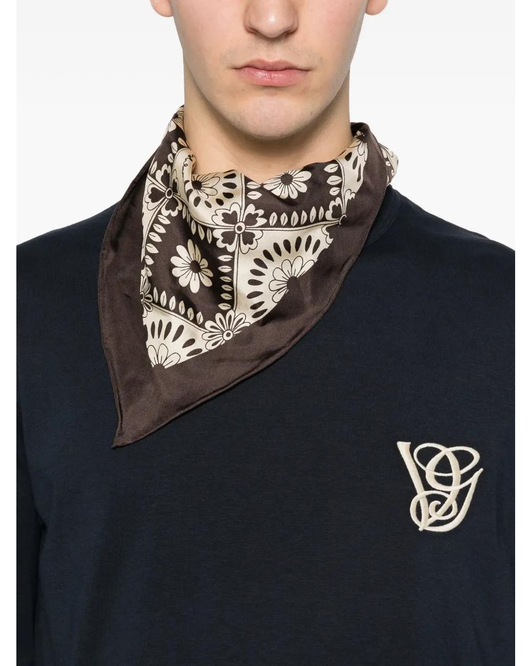 Valentino Garavani Blue Long-Sleeved Graphic T-Shirt for men