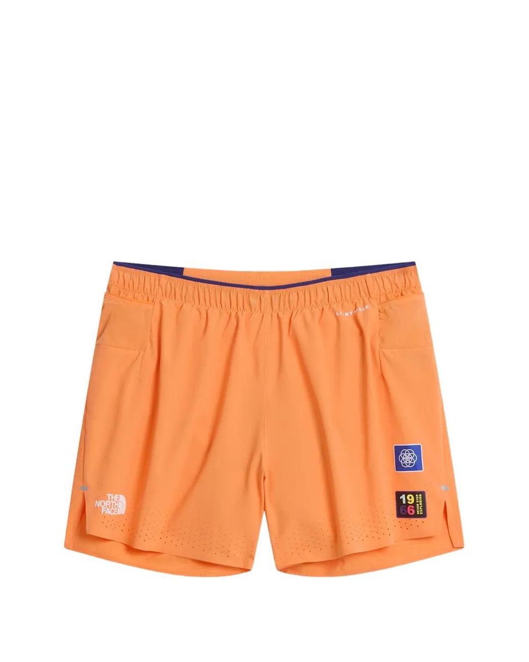The North Face Orange Summit Pacesetter Graphic Shorts for men