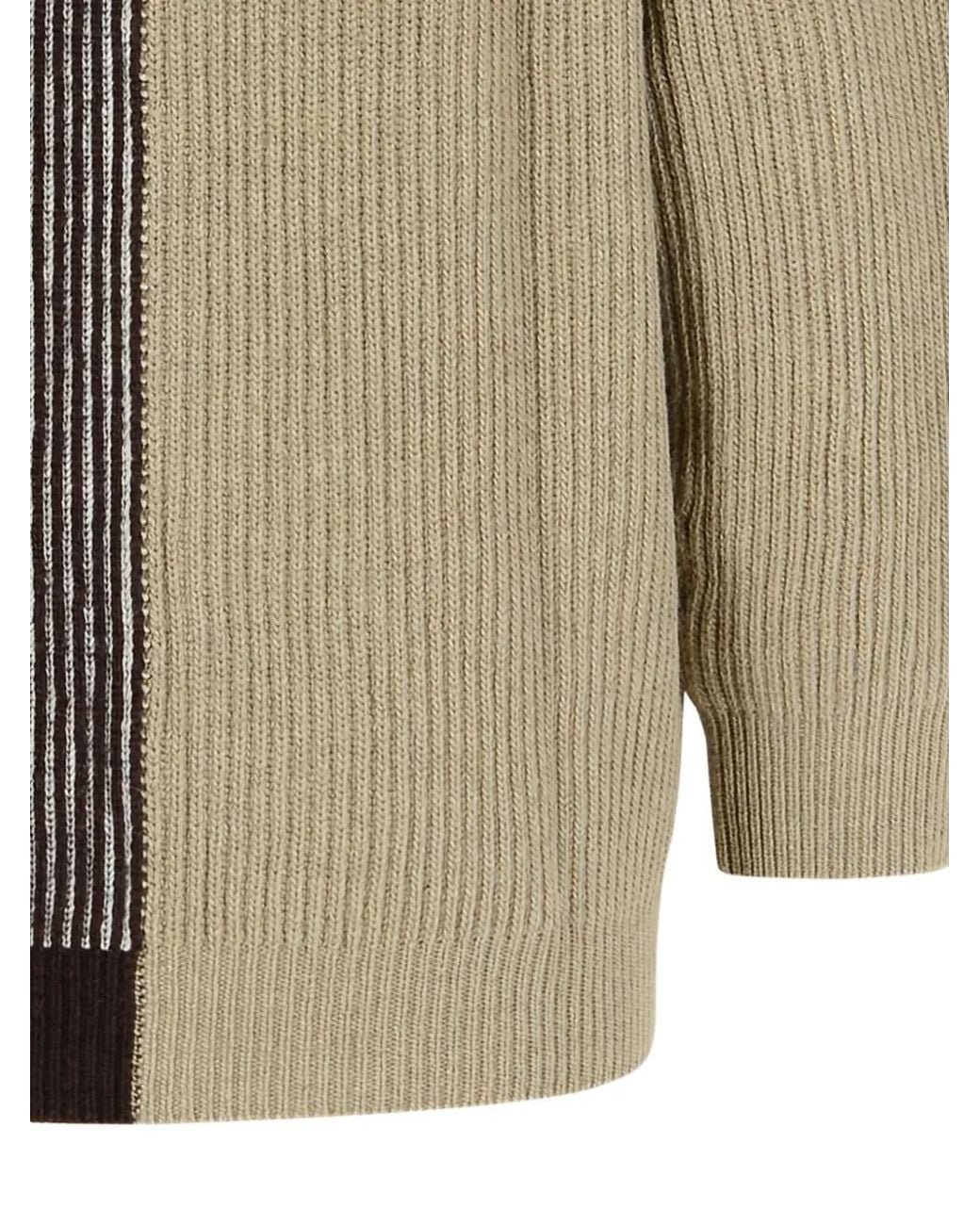 Moschino Brown Two-Tone Ribbed Cardigan