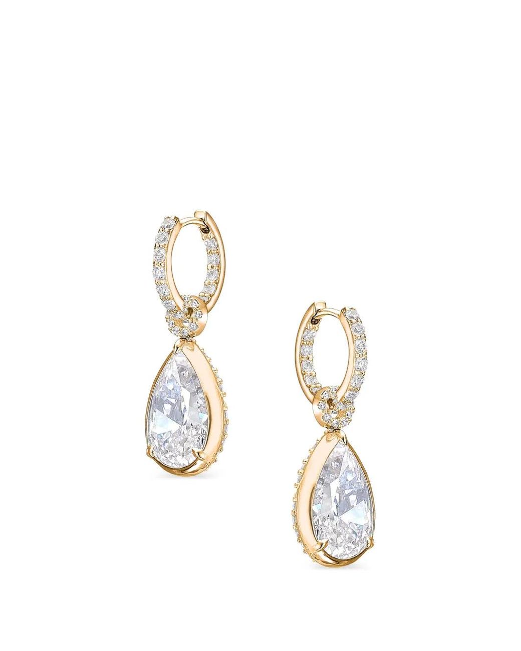 Anabela Chan White Pear Pendant Hoop Earrings