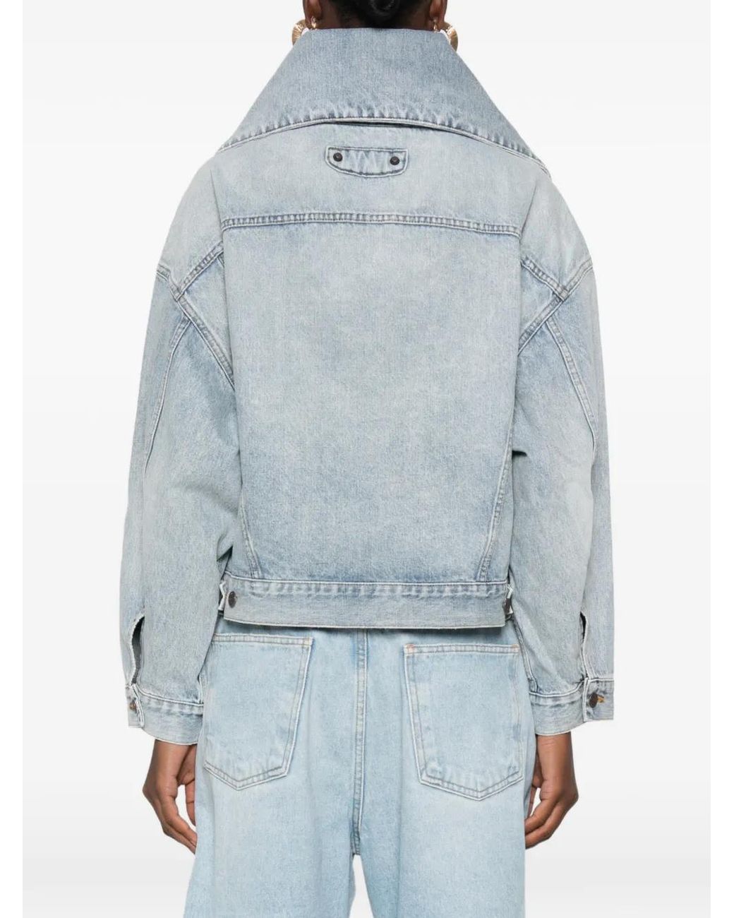 Balenciaga Blue Oversized-Collar Denim Jacket