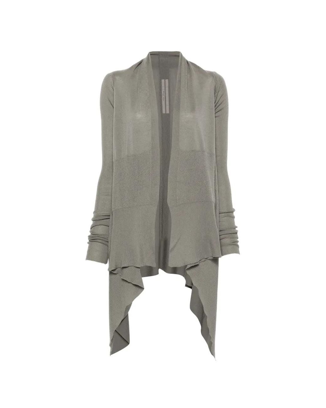 Rick Owens Gray Long-Sleeve Asymmetric Cardigan