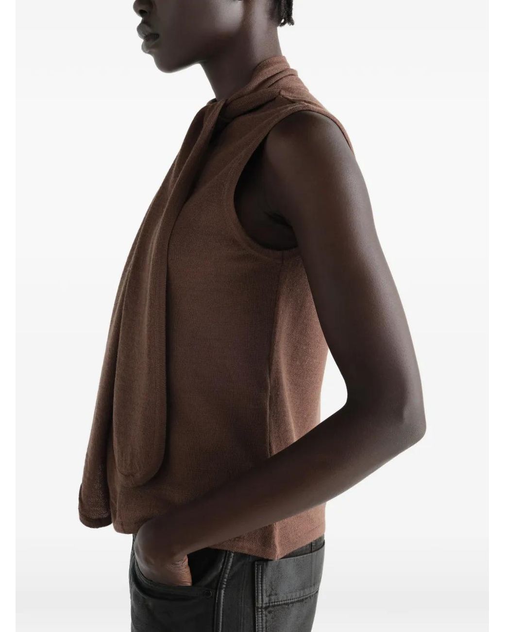 Lemaire Brown Sleeveless Top