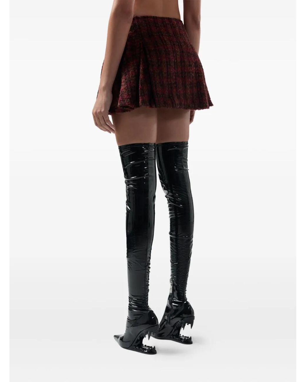 Gcds Red Buckle Check Skirt