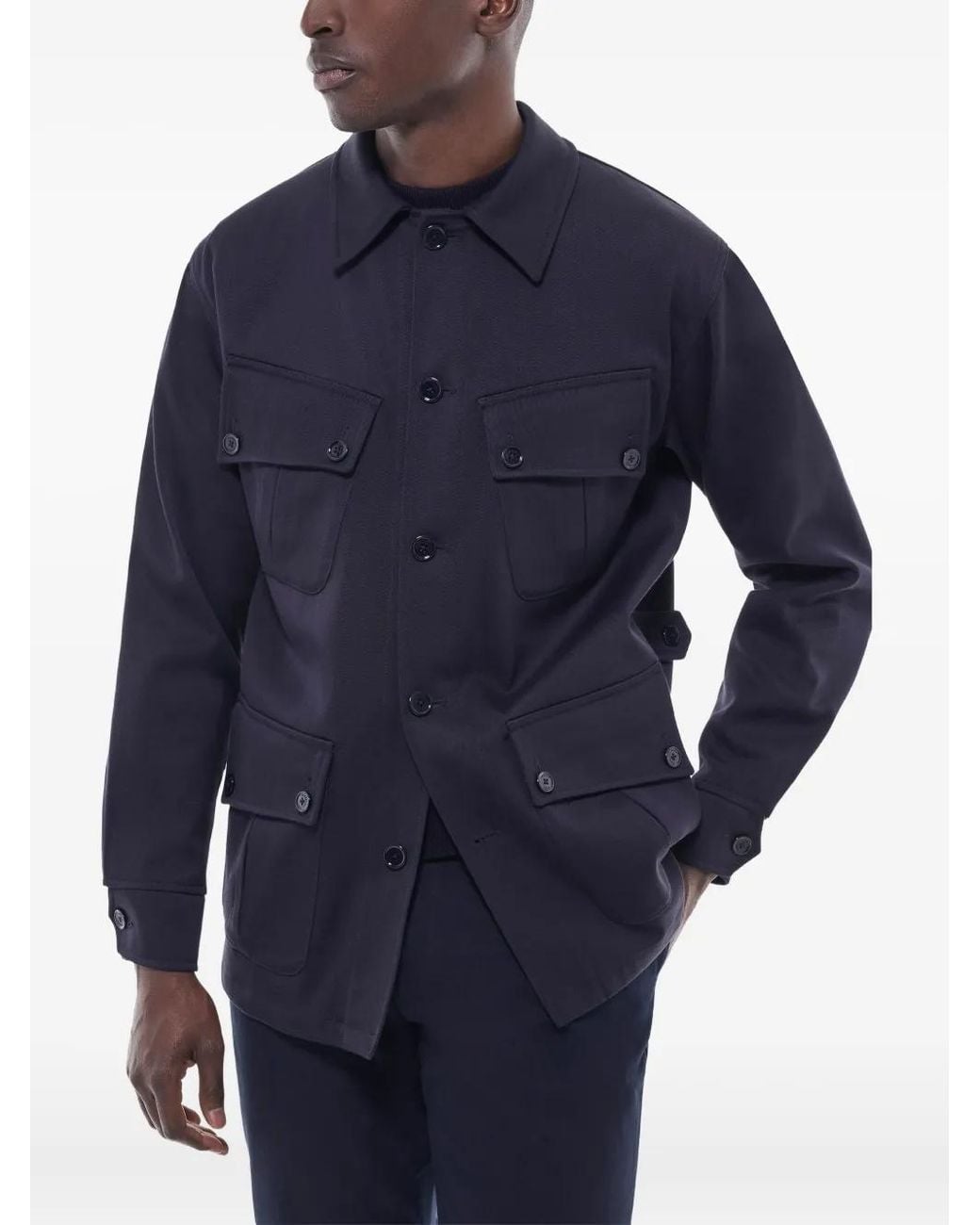 Fursac Blue Multi-Pocket Jacket for men