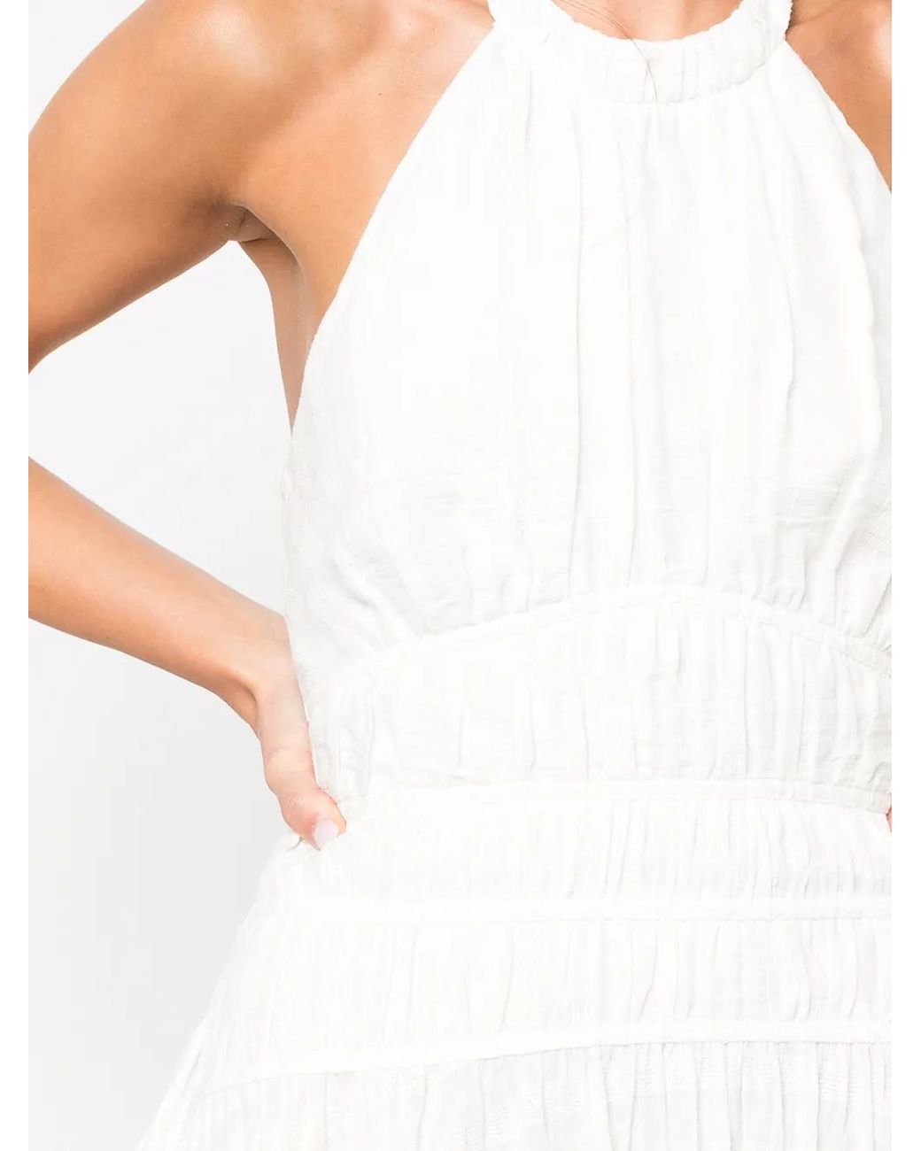 Jonathan Simkhai White Halterneck Gathered Minidress