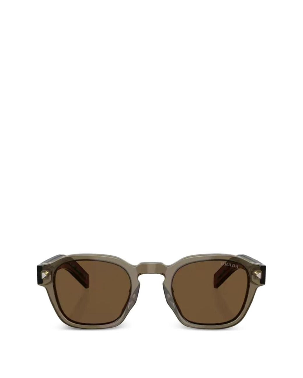 Prada Brown Transparent Round-Frame Sunglasses