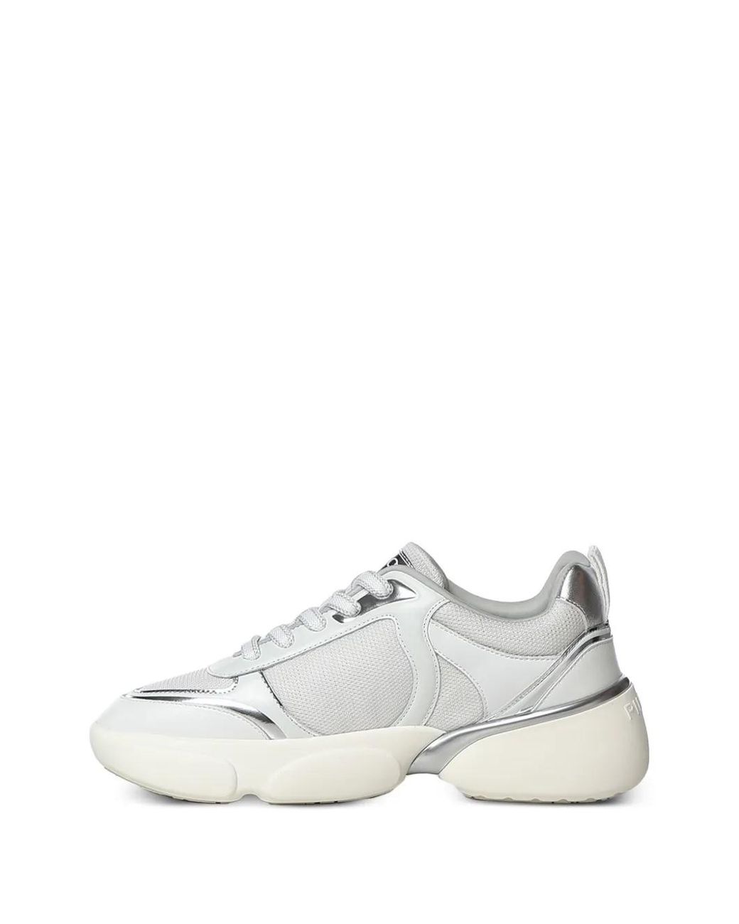 Pinko White Logo-Plaque Panelled Sneakers