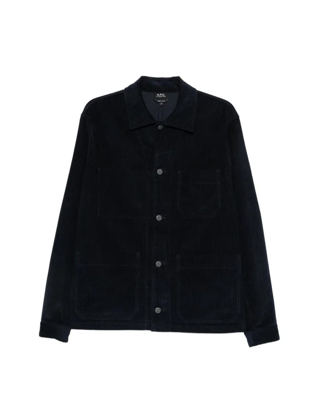 A.P.C. Black Surchemise Rodney En Velours Côtelé for men