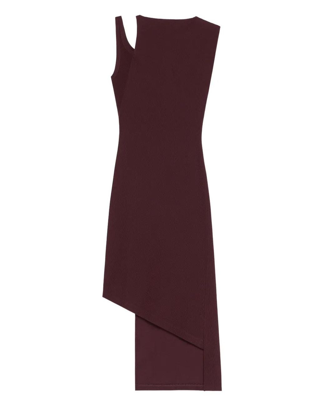 Courreges Purple Asymmetrical Ribbed Midi Dress