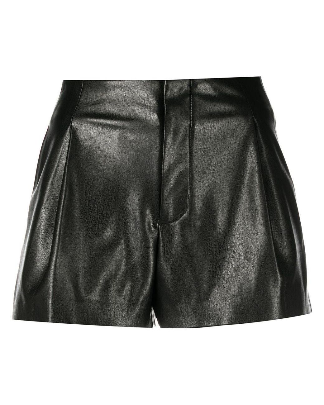 Alice + Olivia Steffie Faux-leather Shorts in Black | Lyst