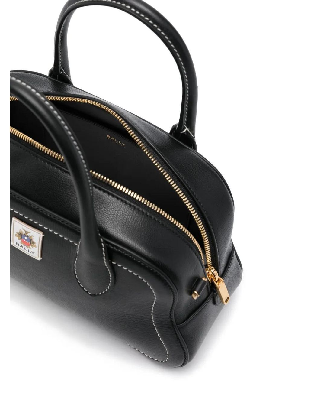 Bally Black Logo-Patch Tote Bag