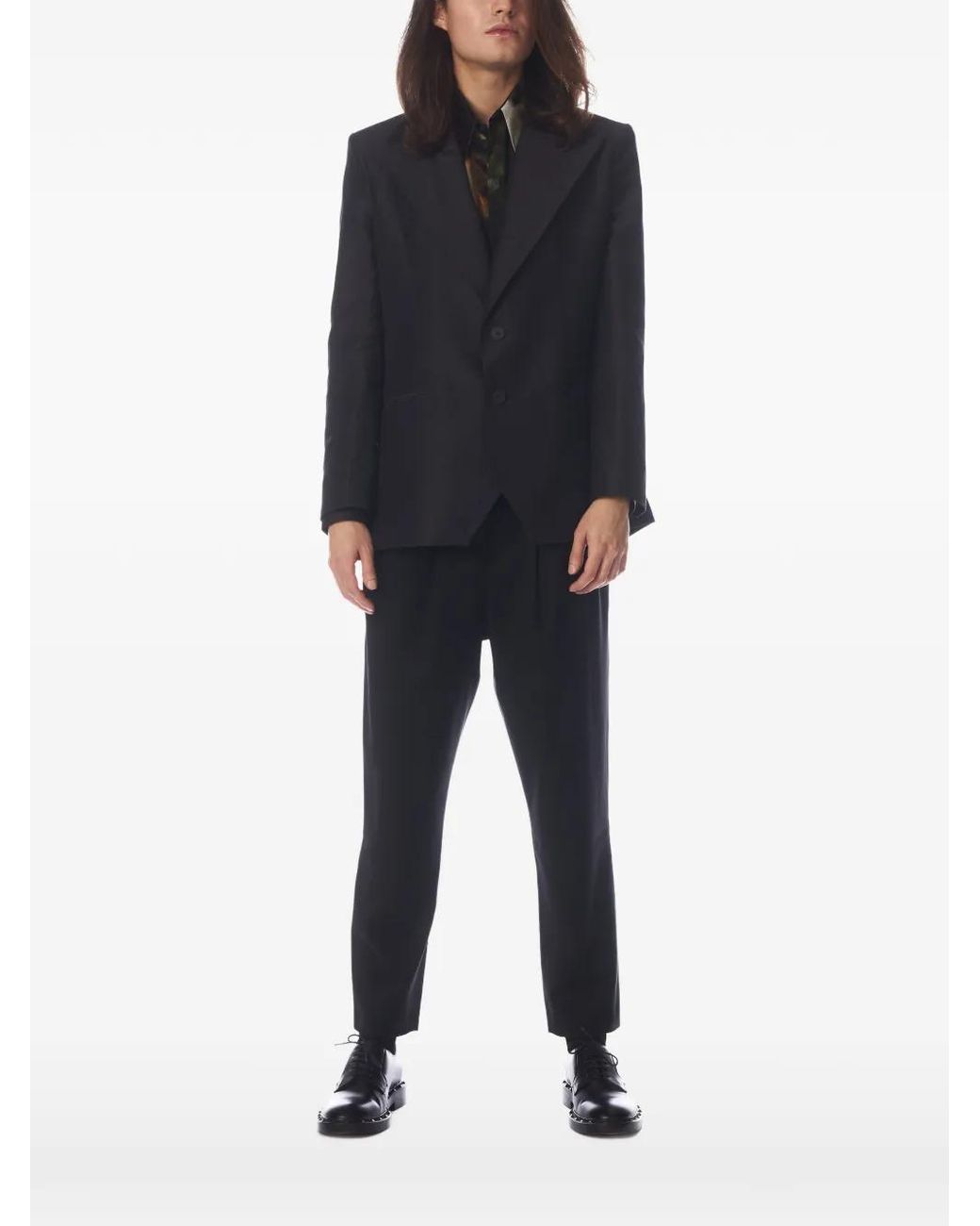 Tessitura Black Two-Button Blazer for men