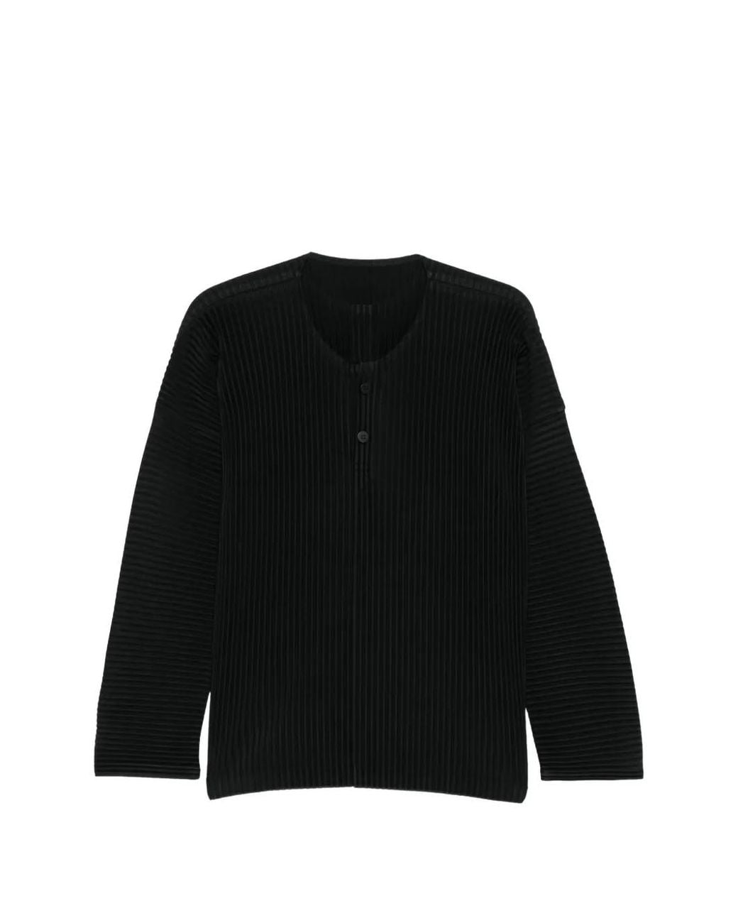 Homme Plissé Issey Miyake Black Mc February Button Pleated T-Shirt for men