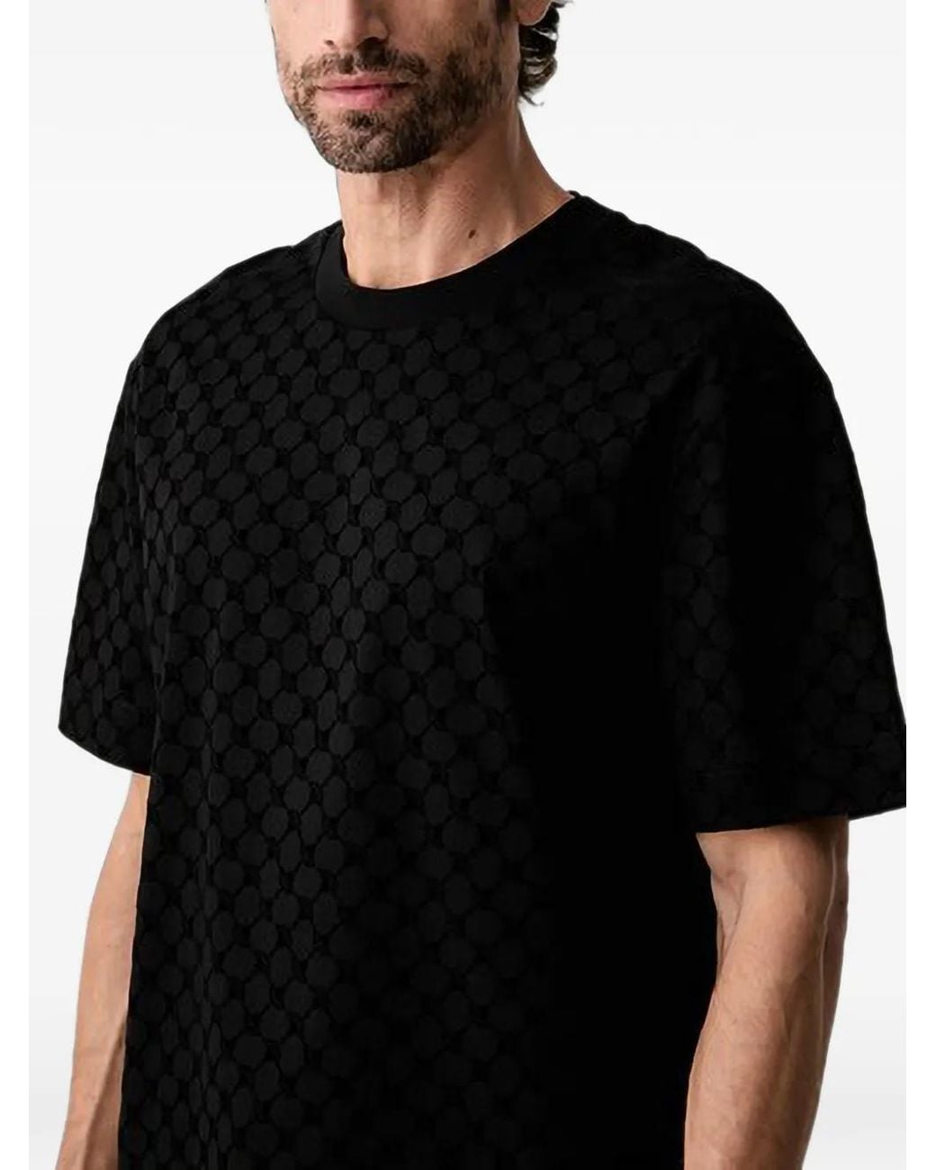 Joop! Black Monogram-Pattern T-Shirt for men