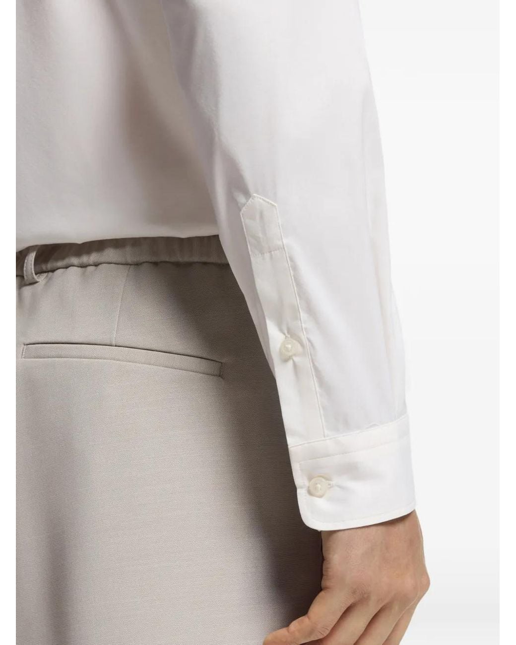 Boss White Performance Regular-Fit Shirt With Micro Pattern for men