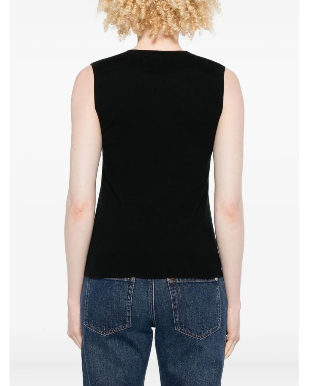 arch4 Black Round-Neck Tank Top