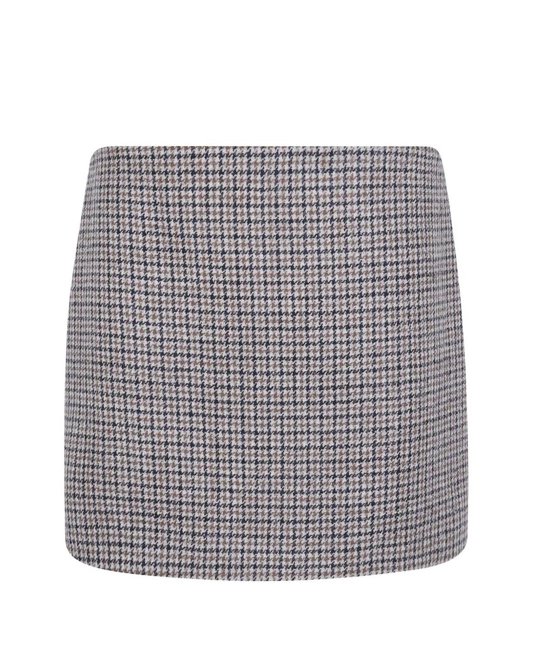 P.A.R.O.S.H. Gray Houndstooth Wool Skirt