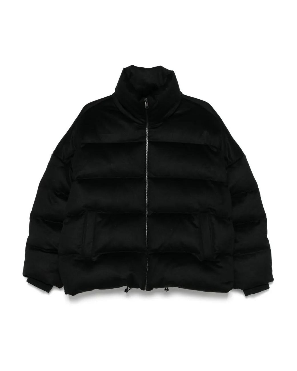 Soft Goat Black High-Neck Puffer Jacket