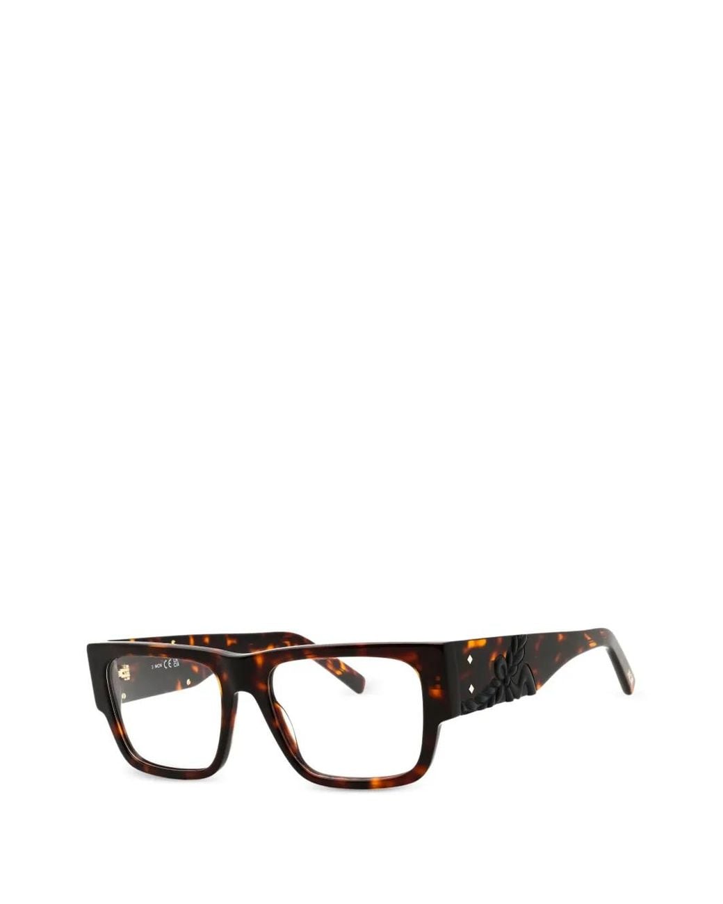 MCM Black Lunettes De Vue Havana Carrées À Effet Écailles De Tortue