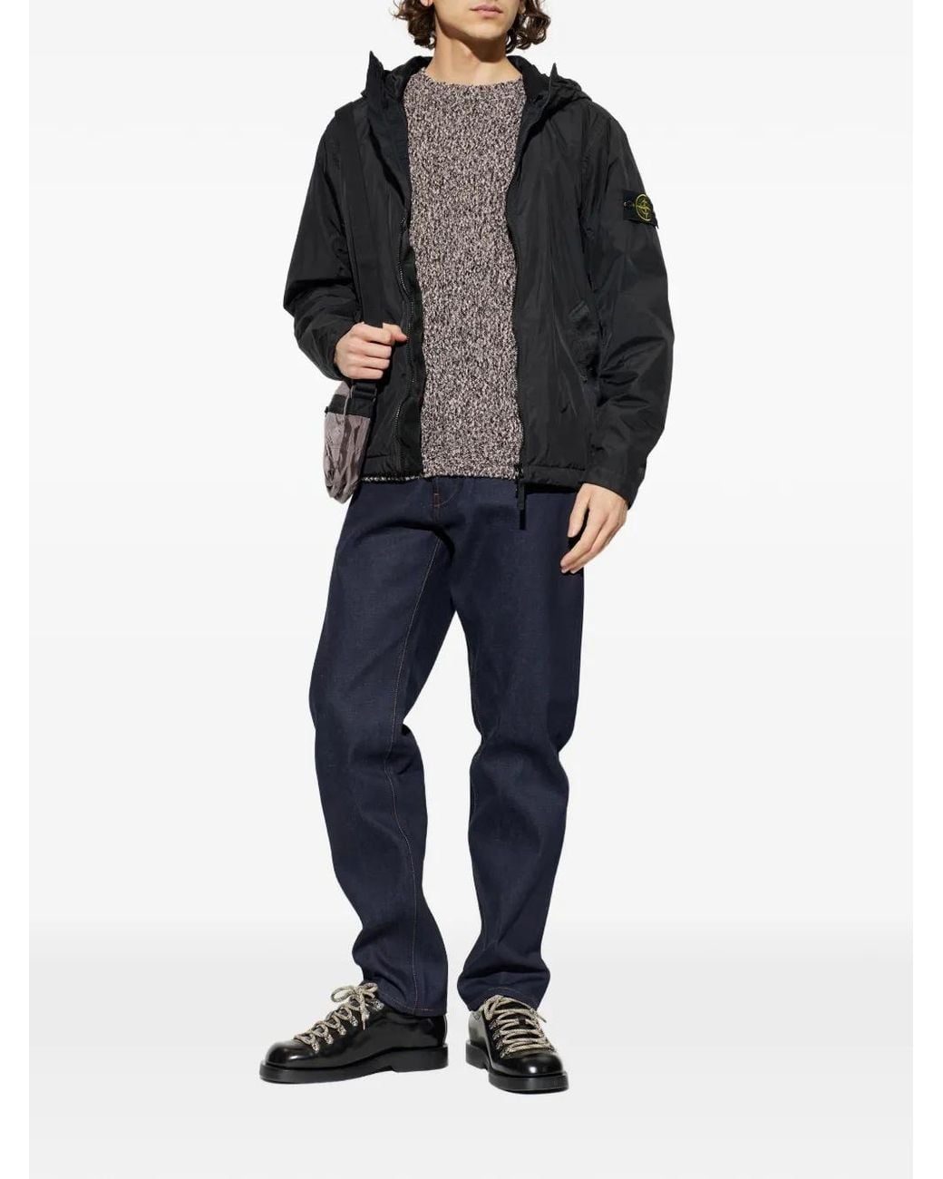 Stone Island Gray 5100025 Speckled Cotton Sweater for men