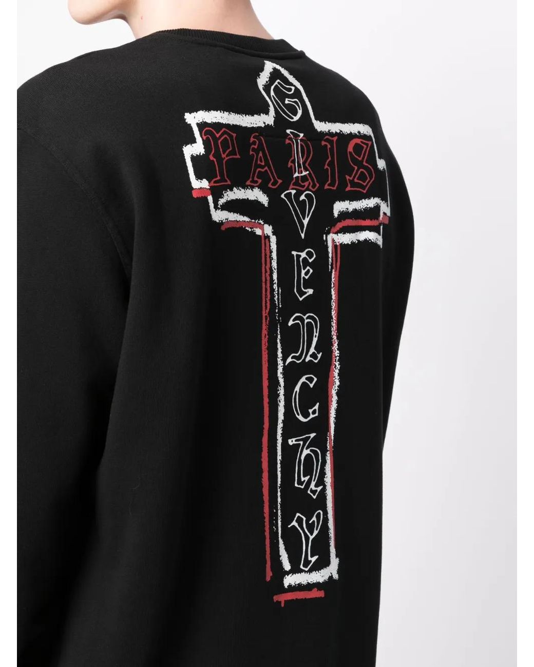 Givenchy Black Logo-Print Cotton Sweatshirt for men
