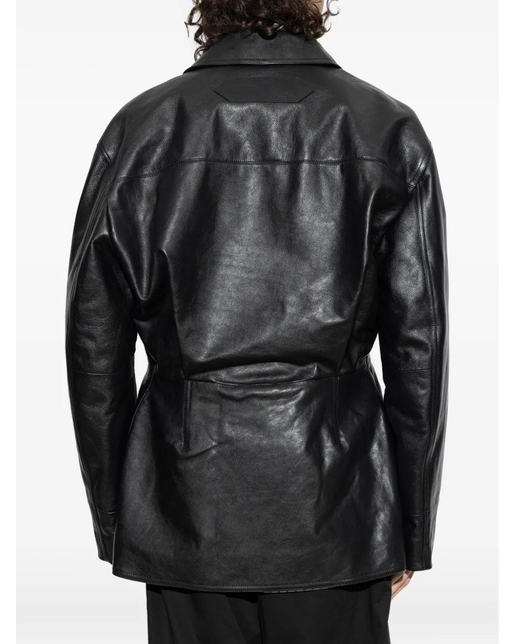 Jacquemus Black The Gardian Leather Button-Up Jacket for men
