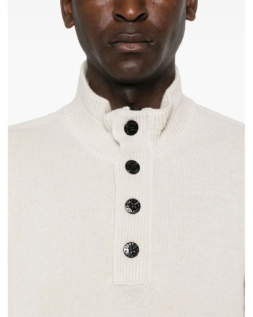 Stone Island Pullover Mit Kompass-Patch in Natural für Herren
